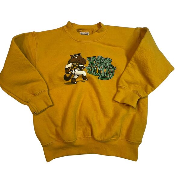 Vintage Gilden Sweater Youth Small Yellow Horse Racing Heavy Weight Sport Shirt - Picture 5 of 11